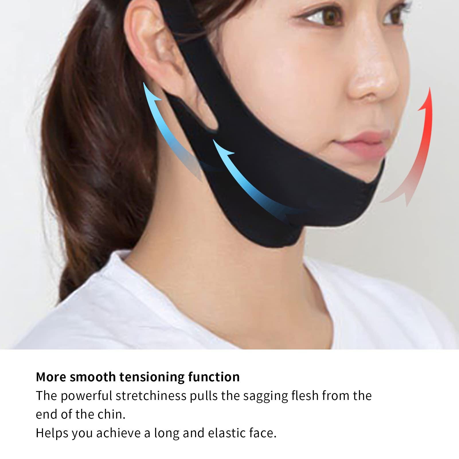 Folanda Double Chin Reducer Face Lifting Strap Face Slimming Strap V Line Lifting Mask Chin Strap for Women and Men Chin Up Mask Eliminates Wrinkles, Tightening Skin, Preventing Sagging, Anti Snoring