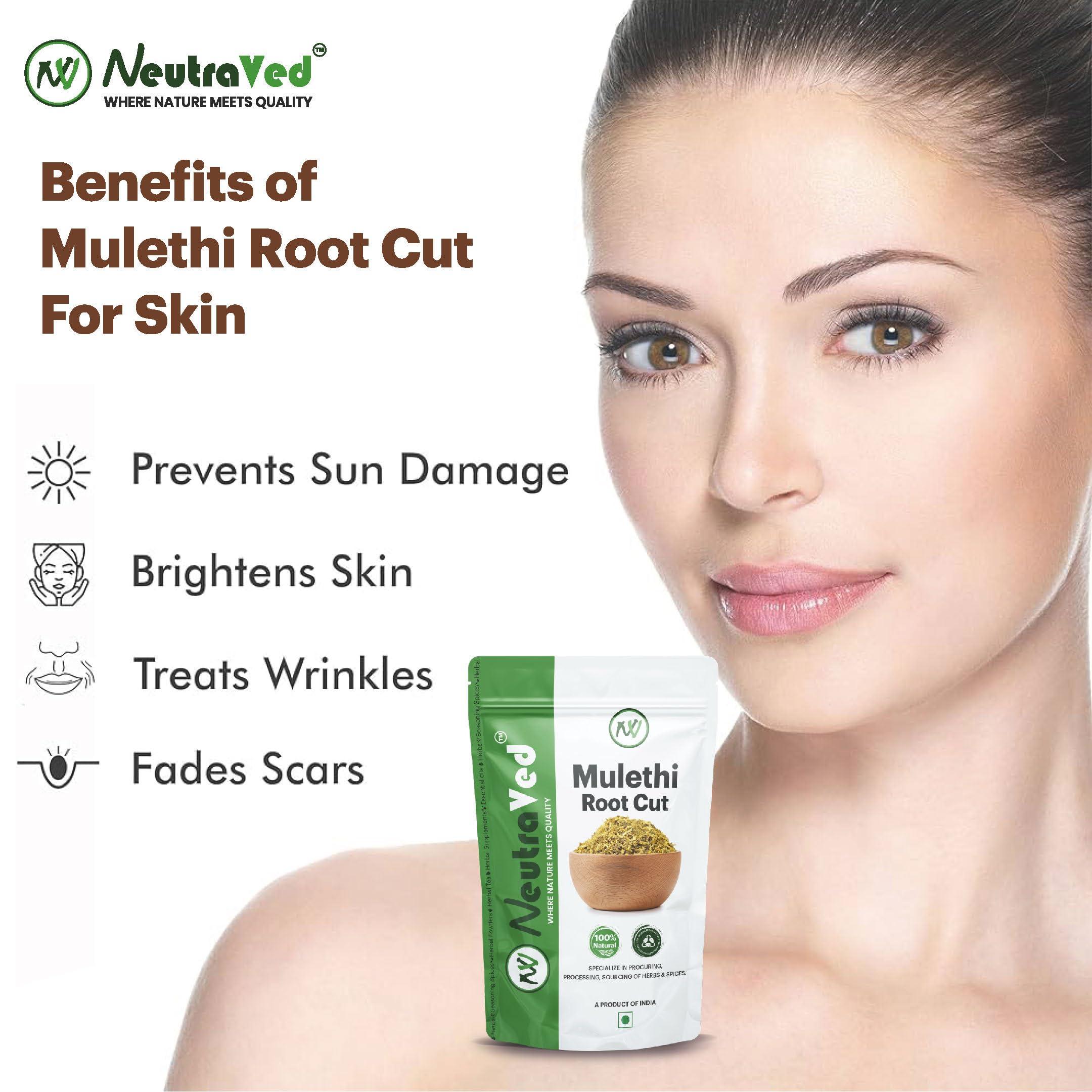 NeutraVed NeutraVed Mulethi Stick in Small Cut Size - 150 Gm | Mulethi Organic to Eat | Licorice Roots for Throat | Make Licorice Powder for Skin Care, Hair Care - 150g