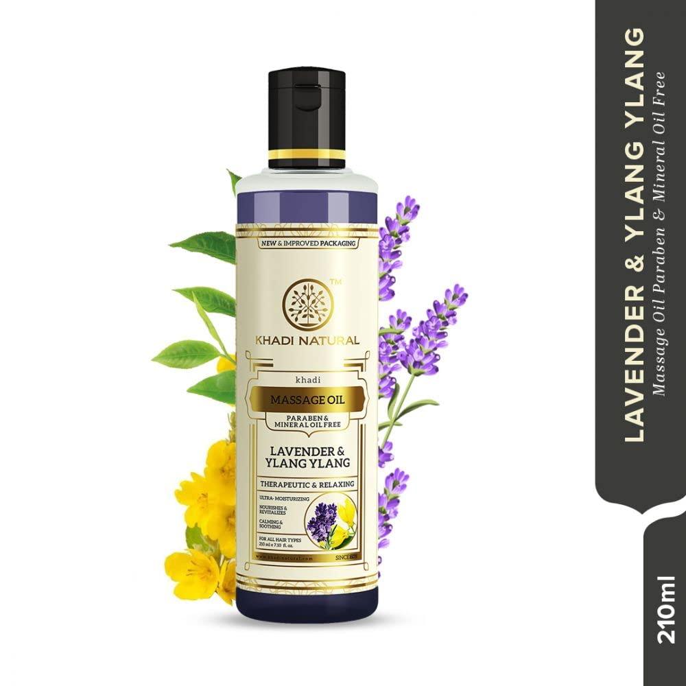 Khadi Herbal Khadi Natural Lavender & Ylang Ylang massage Oil 210 Ml (Set of 2)