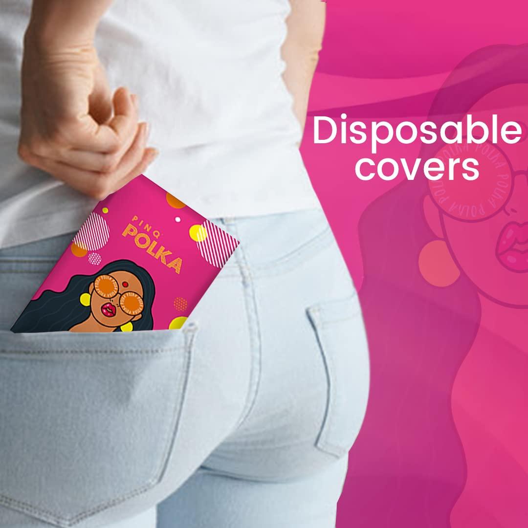 pinq polka PINQ POLKA Premium Sanitary Pads(XXL-330mm) with 25 (Large-180mm) Pantyliners for Discharge, Organic Cotton Soft Feel|Rash Free|Ultra Thin for Night & Heavy Flow Combo with Disposable Pouch, 35 Pieces