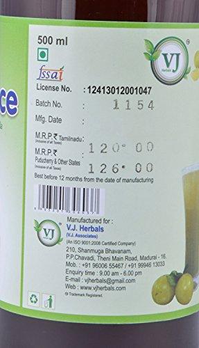 V.J.Herbals V.J.Herbals Amla Juice (White Color, 500 ml)