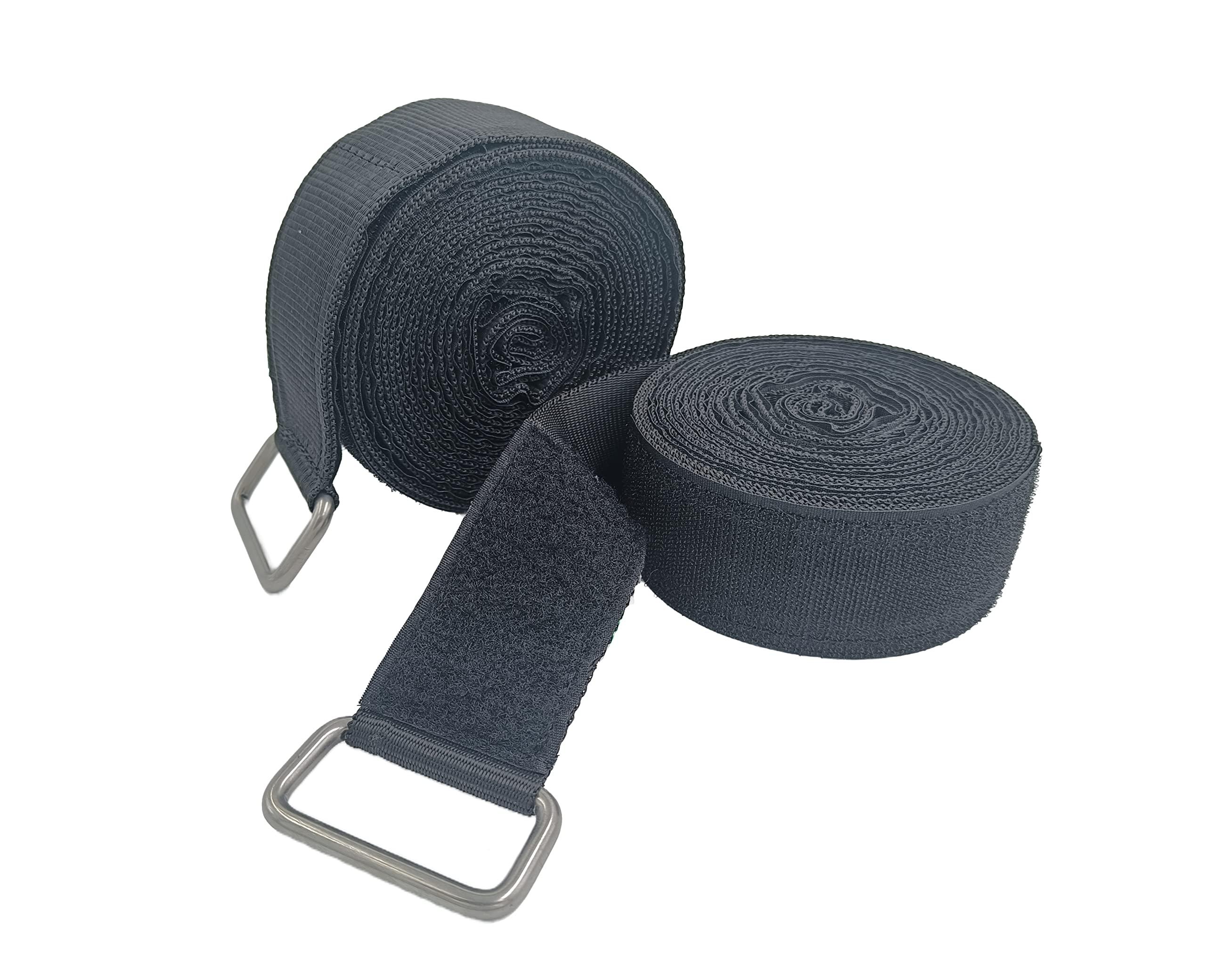 Generic Reusable heavy duty Pallet Safety Belt Straps for stabilize the pallet load while stored in warehouse racks. (Poly Propylene Black Colour - 2" Width x 5Meters Length) Full Velcro Type.