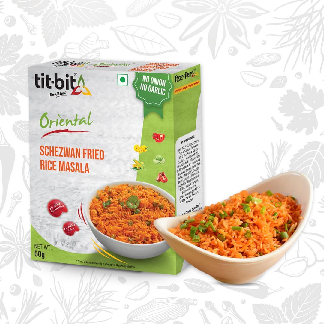 Tit-Bit Tit-Bit - Fried Rice Masala | Schezwan Fried Rice Masala Powder | Fried Rice Mix | Fried rice masala powder Pack of 5-250gm
