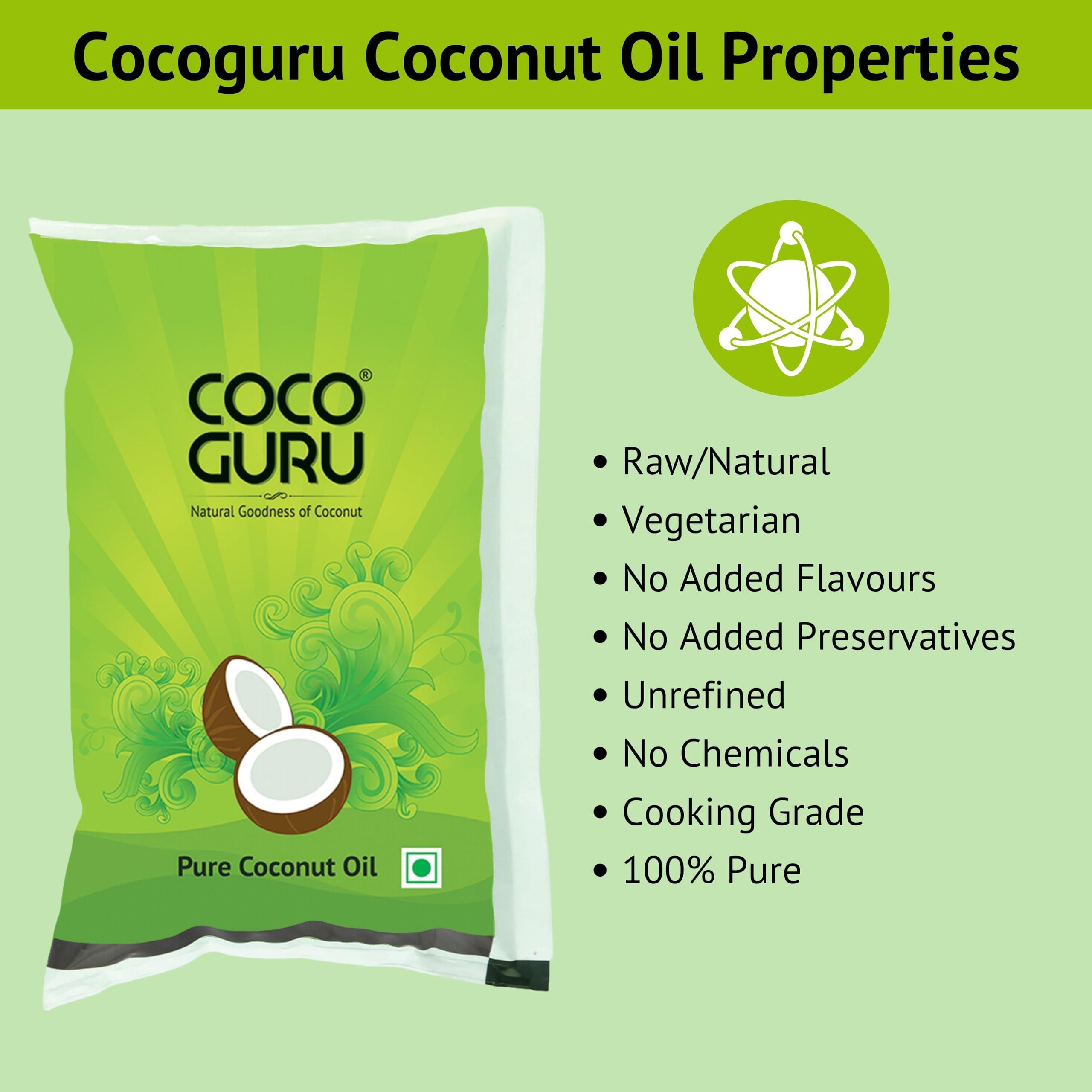 Cocoguru Cocoguru High Grade Coconut Cooking Oil - Pouch 1 Litre