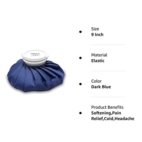 BICAREE BICAREE Ice Pack for Injuries Reusable, Ice Bags Hot Water Bag for Hot & Cold Therapy and Pain Relief with Cover, No-Leak Elastic Breathable Ice Bag, Size 9", Blue