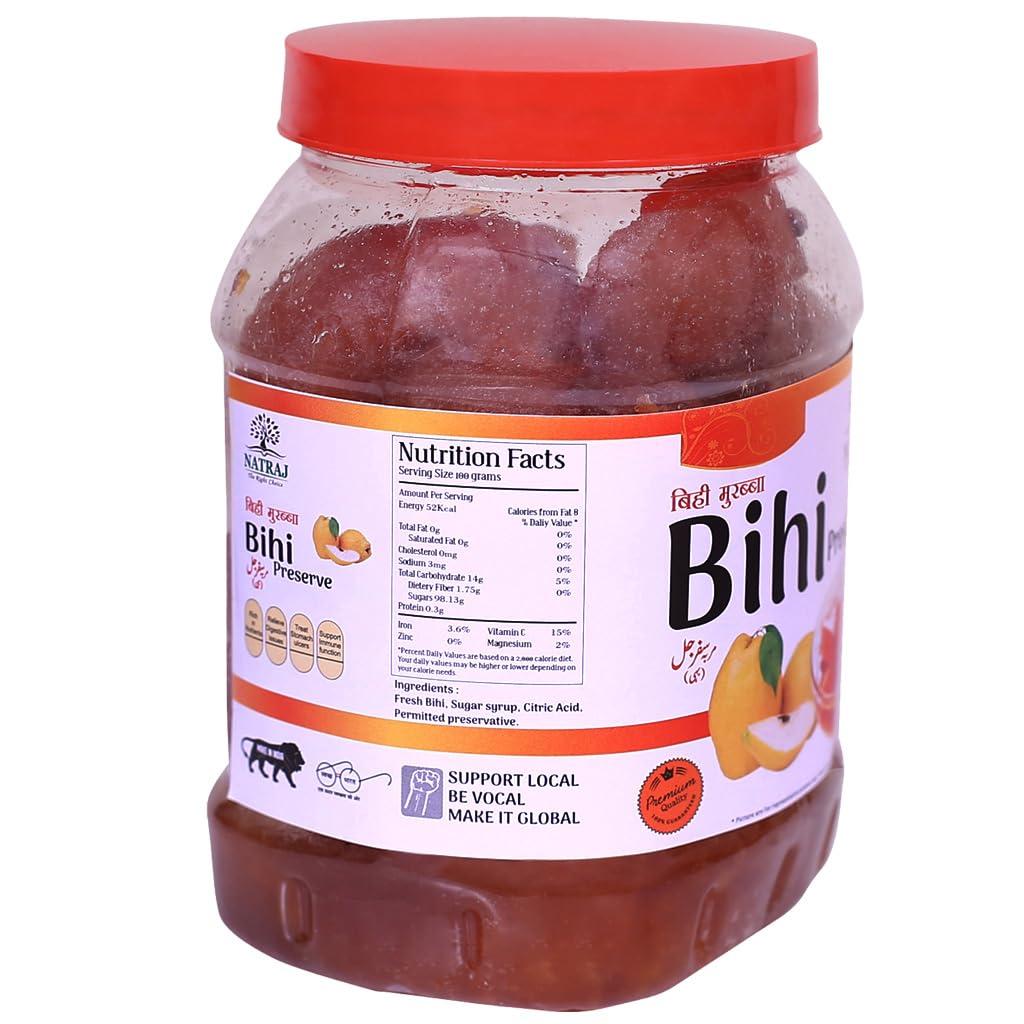 TAJ EMPORIUM Natraj The Right Choice Homemade Taste Bihi Murabba (Quince Fruit Preserve) 1kg of Fresh, Healthy Quince Marmalade | Behi | Bahi Murabba Rich in Flavor, Ideal for Snacks & Desserts.