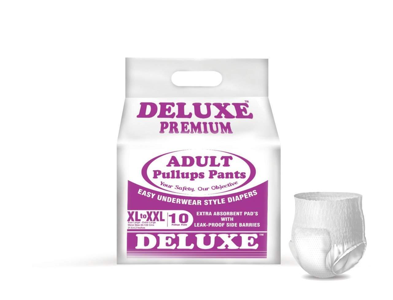 Deluxe Deluxe Adult Diapers Pullups Pants, XL-XXL, 41-60inch (30 Pieces)