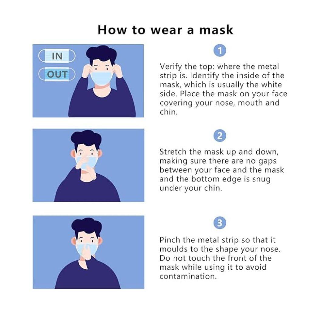 7Shield 7Shield Disposable Surgical 3Ply Unisex Mask - Ultra Soft Fabric Wide Ear Loop, Comfortable, Inbuilt Plastic Coated Nose Pin, CE and ISO Certified, Convenient Box Pack of 500 (Medical Blue Color)