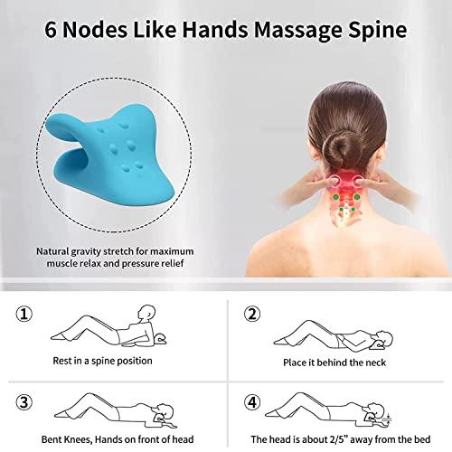 Clefairy Clefairy Neck and Shoulder Relaxer, Cervical Traction Device for TMJ Pain Relief and Cervical Spine Alignment, Chiropractic Pillow Neck Stretcher(Multi)