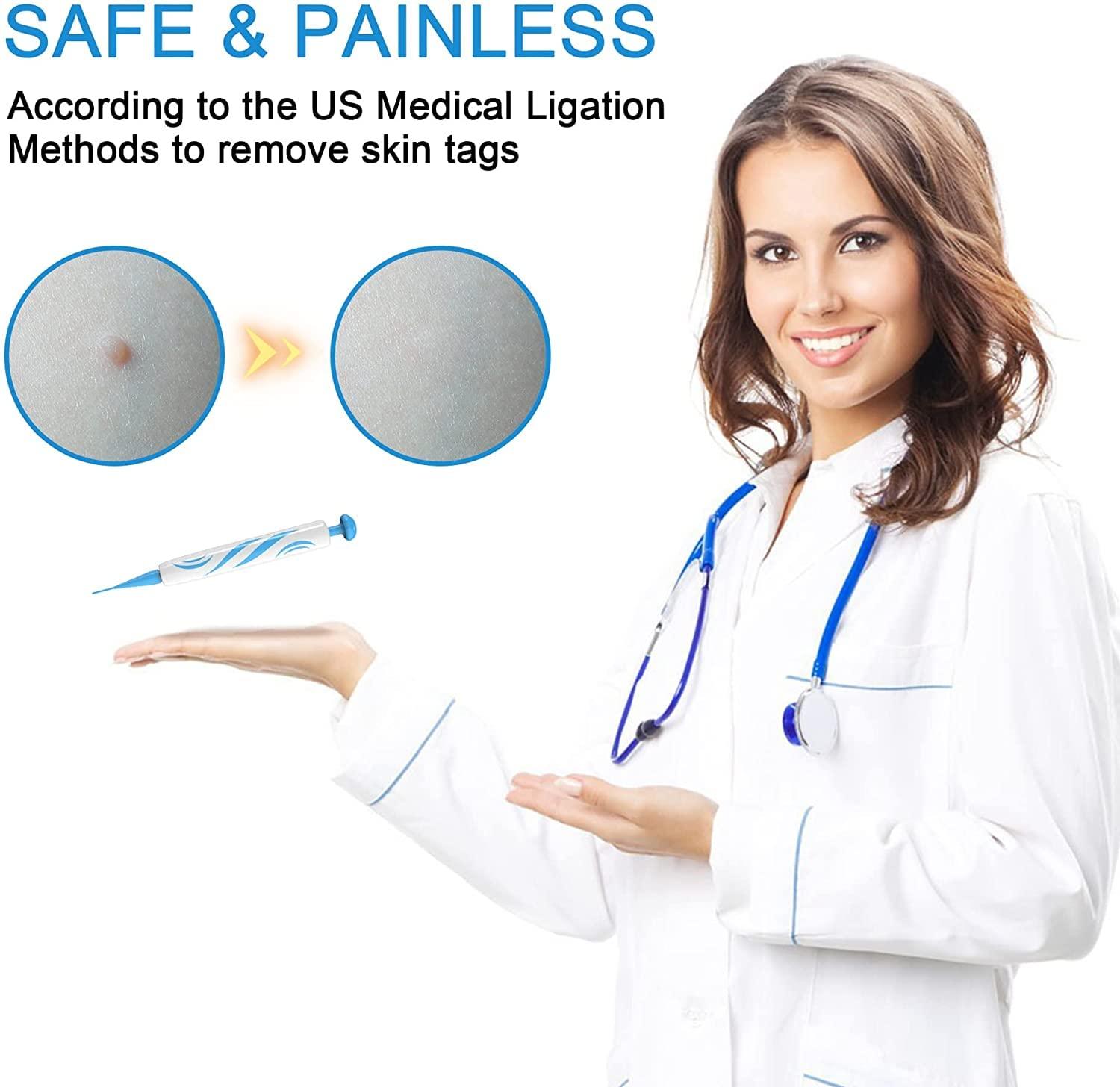 Wifamy Skin Tag Remover,Painless Skin Tag Remover Pen,Skin Tag Removal Kit Tools with 40 Micro and Regular Skin Tag Bands,Easy Skin Tag Remover Device to Remove(2mm-8mm) Skin Tags (2in1 Kit)