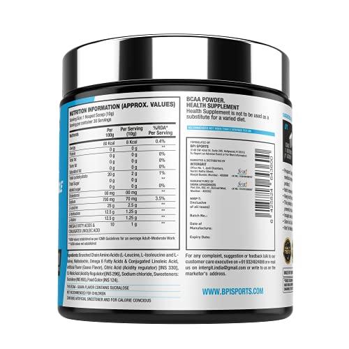 BPI Sports BPI Sports Best BCAA - BCAA Powder - Branched Chain Amino Acids - Muscle Recovery - Muscle Protein Synthesis - Lean Muscle - Improved Performance - Hydration - Guava - 30 Servings - 300 gram.