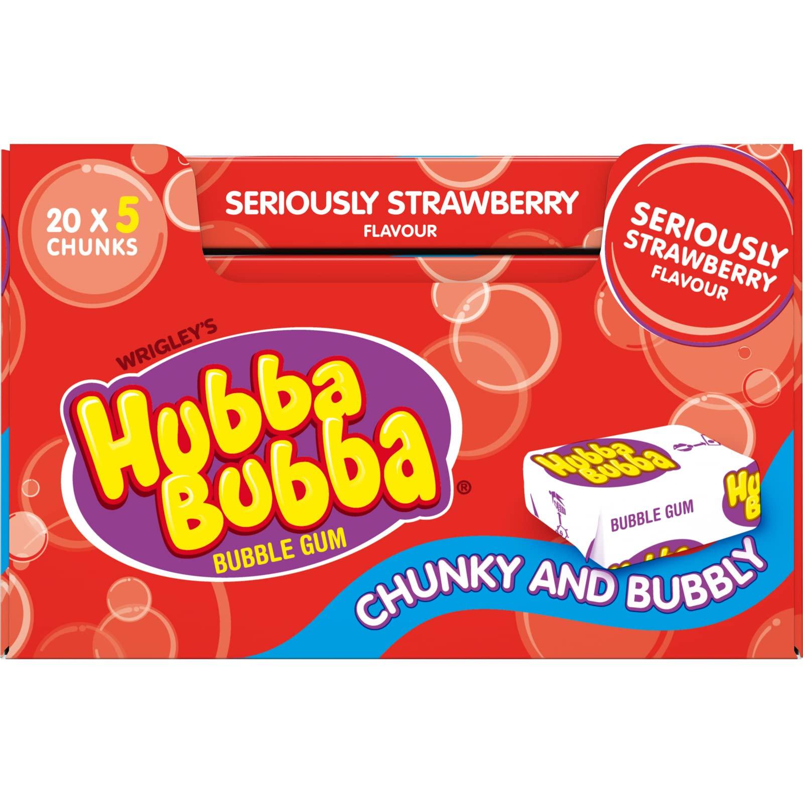 Hubba Bubba Hubba Bubba Chunky and Bubbly Bubble Gum Strawberry Flavour, 20 X 35 g