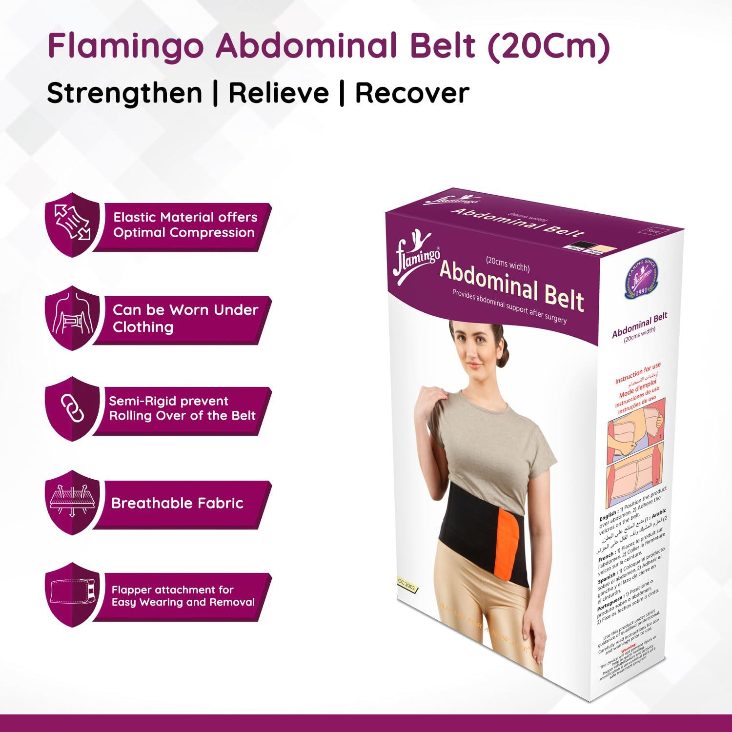 Flamingo Flamingo Abdominal Belt | Post-Surgery & Postpartum Support | Slimming & Pain Relief Compression Belt with Breathable Fabric | Adjustable Design for Men & Women | Size - Extra Large | Pack of 1
