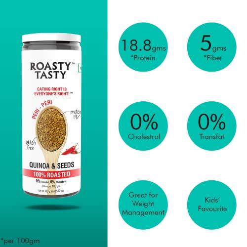 Roasty Tasty Roasty Tasty Roasted Healthy Snacks Box of Joy Gift Hamper Pack of 4 (Peanuts Cheese, Peanuts Jalapeno, Quinoa & Seeds Chilli Lime, Quinoa & Seeds Peri Peri)