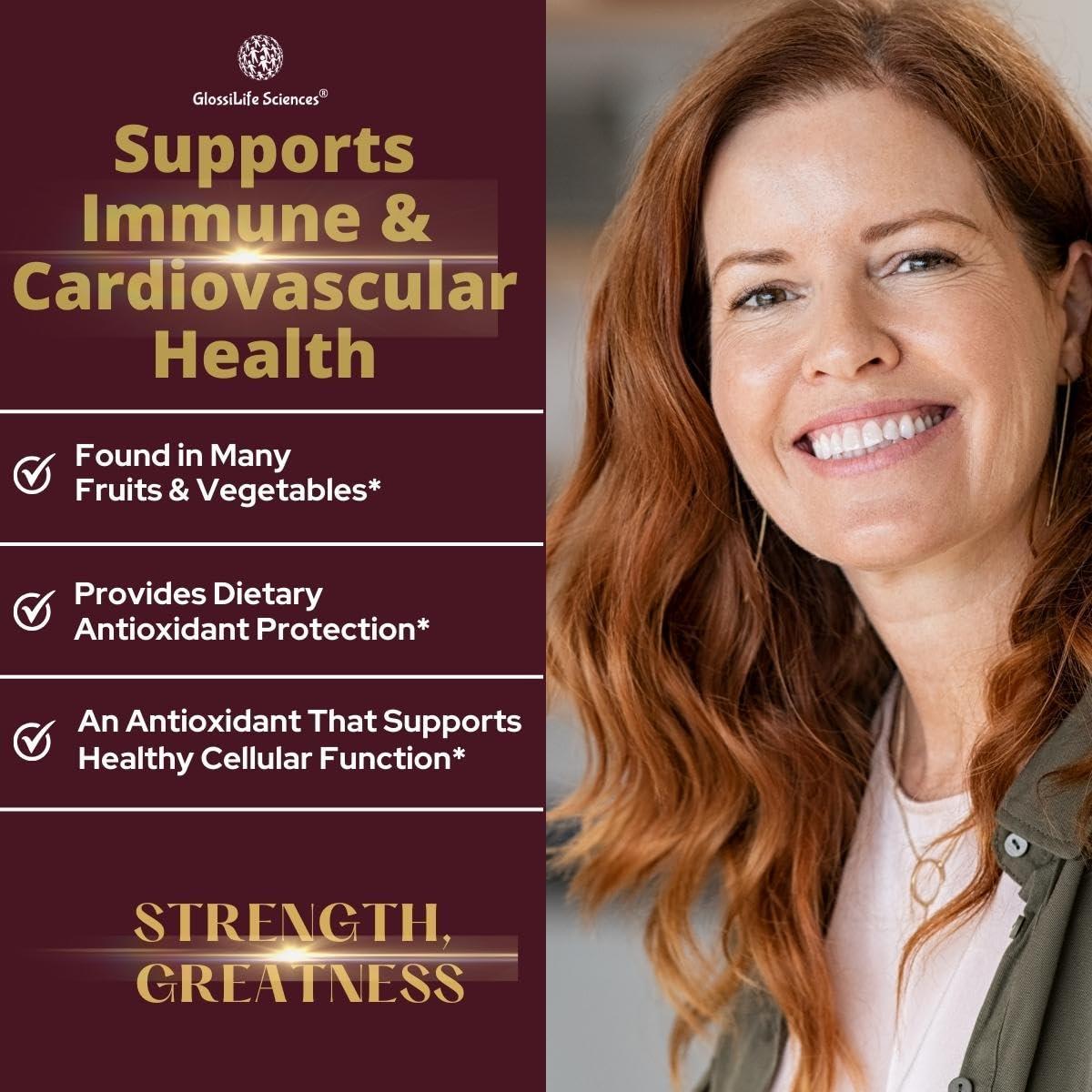 GlossiLife Sciences Quercetin with Bromelain 1000mg 5 in 1 Formula 90 Capsule