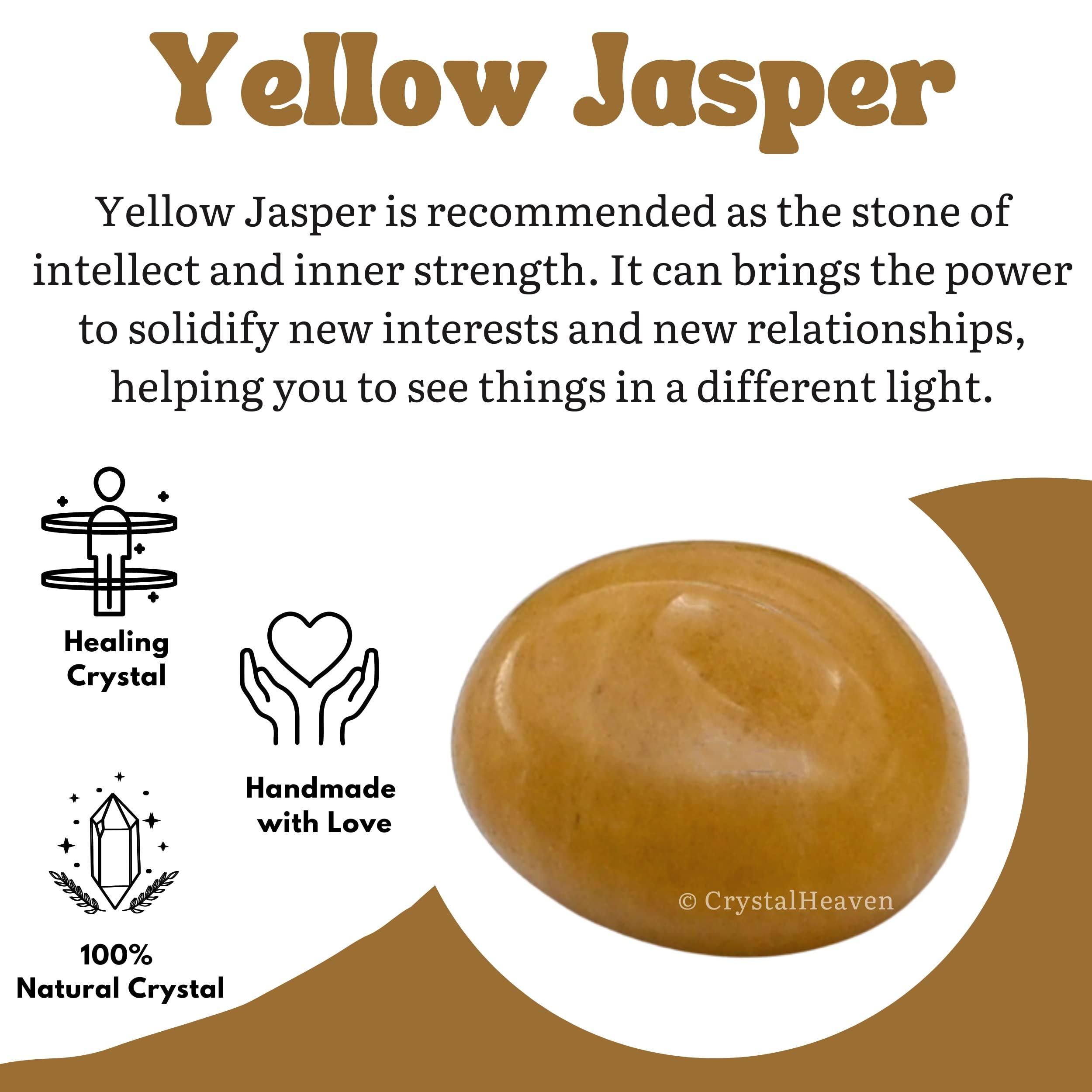Crystal Heaven Certified Yellow Jasper Crystal Healing Tumbled Stone, Natural Polished Crystals for DIY Crafts, Manifestation, Meditation, Pooja Feng Shui and Reiki Healing (30 Grams)