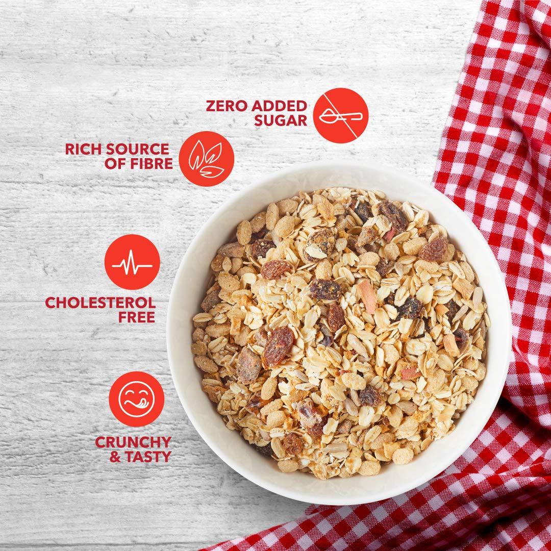 Amazon Brand - Solimo Amazon Brand Solimo - Fruit and Nut Muesli 1kg & Amazon Brand - Solimo No Sugar Muesli 1kg