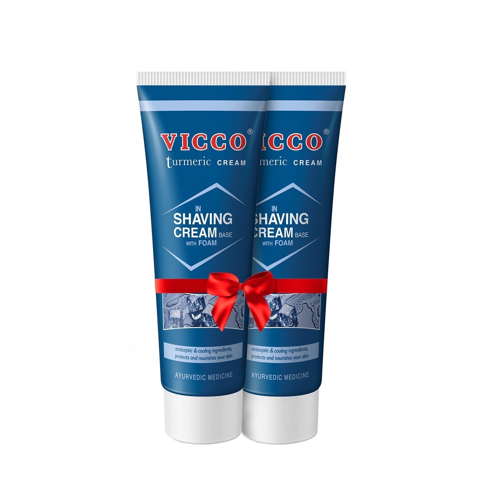 VICCO VICCO TURMERIC SHAVING CREAM IN FOAM BASE (REGULAR) Pack of 2