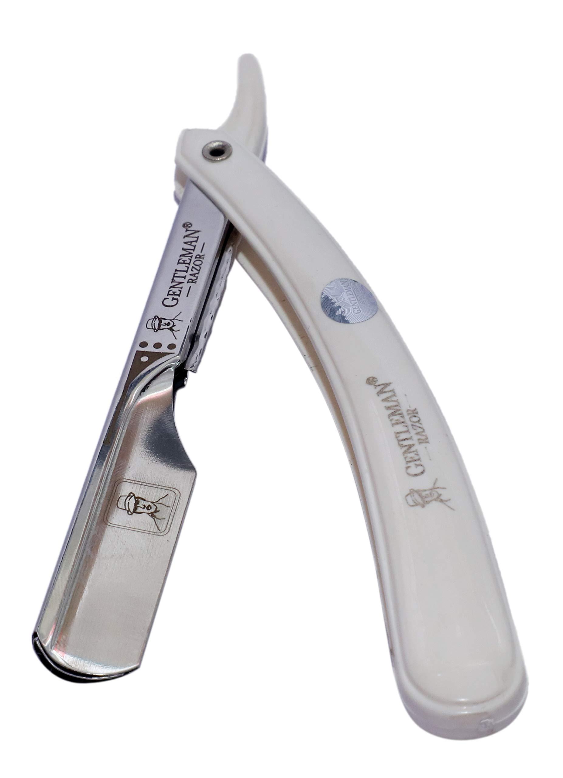 GENTLEMAN GENTLEMAN Gentleman Razor Stainless Steel Straight Edge Barber Razor For Men Well Balanced Sliding Style Weight, Finely Balanced (FREE Blade Inside)