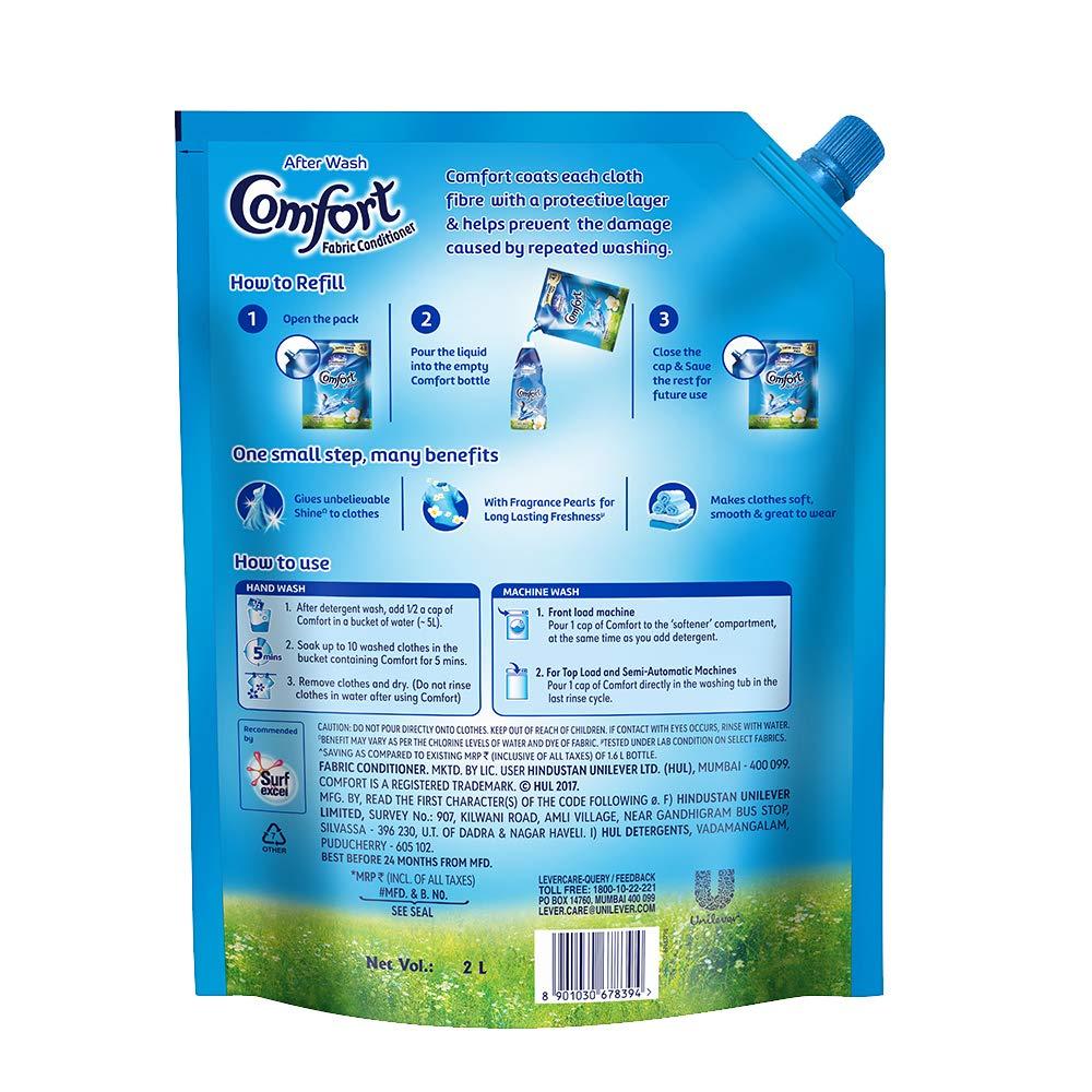 Comfort Comfort After Wash Morning Fresh Fabric Conditioner Pouch - 2 L & Advanced Detergent Powder - 7 kg Combo