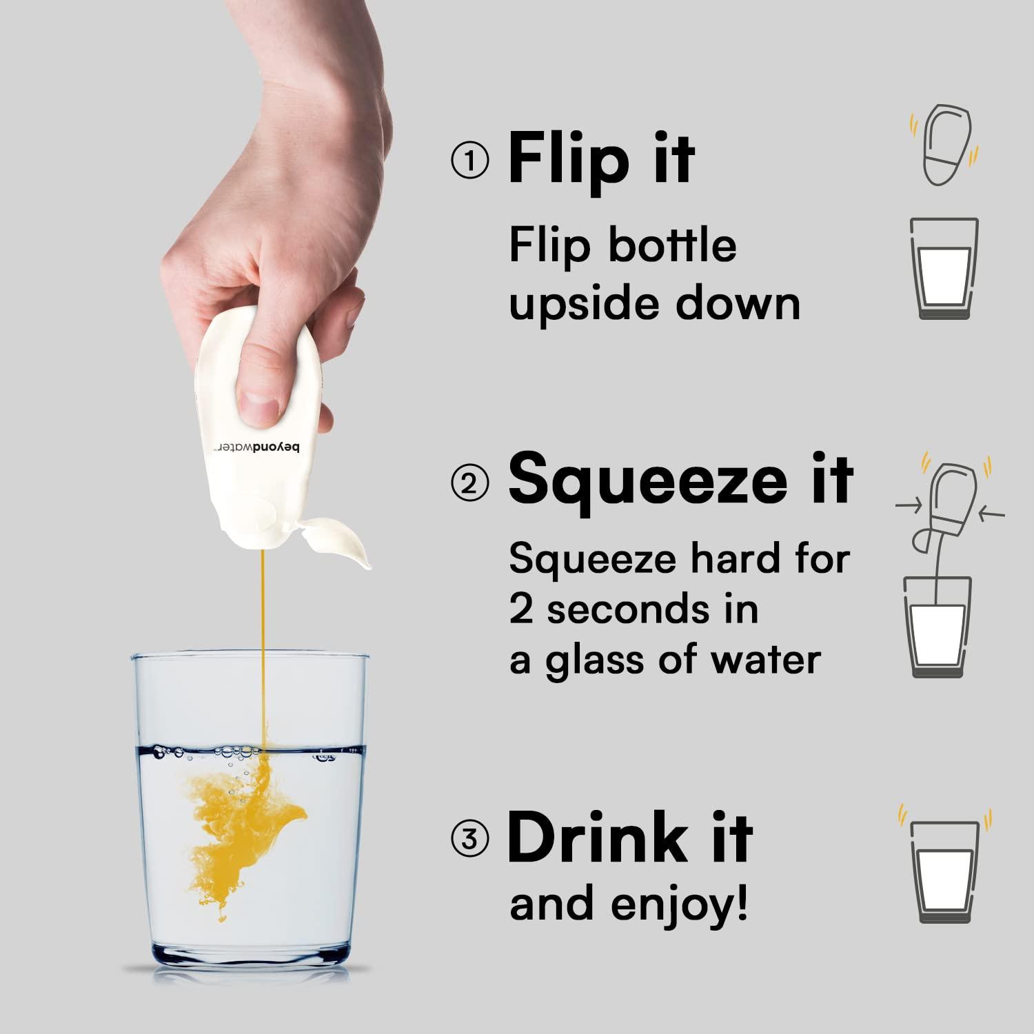 BEYOND WATER BEYOND WATER - (Pack Of 4 X 20 Servings) Water Enhancers|Shark Tank India Products|Sugar Free Instant Drink Mix, Favoured Water Drops (Lemon Mint, Lemon Ice Tea, Strawberry Lemonade, Watermelon Mint)