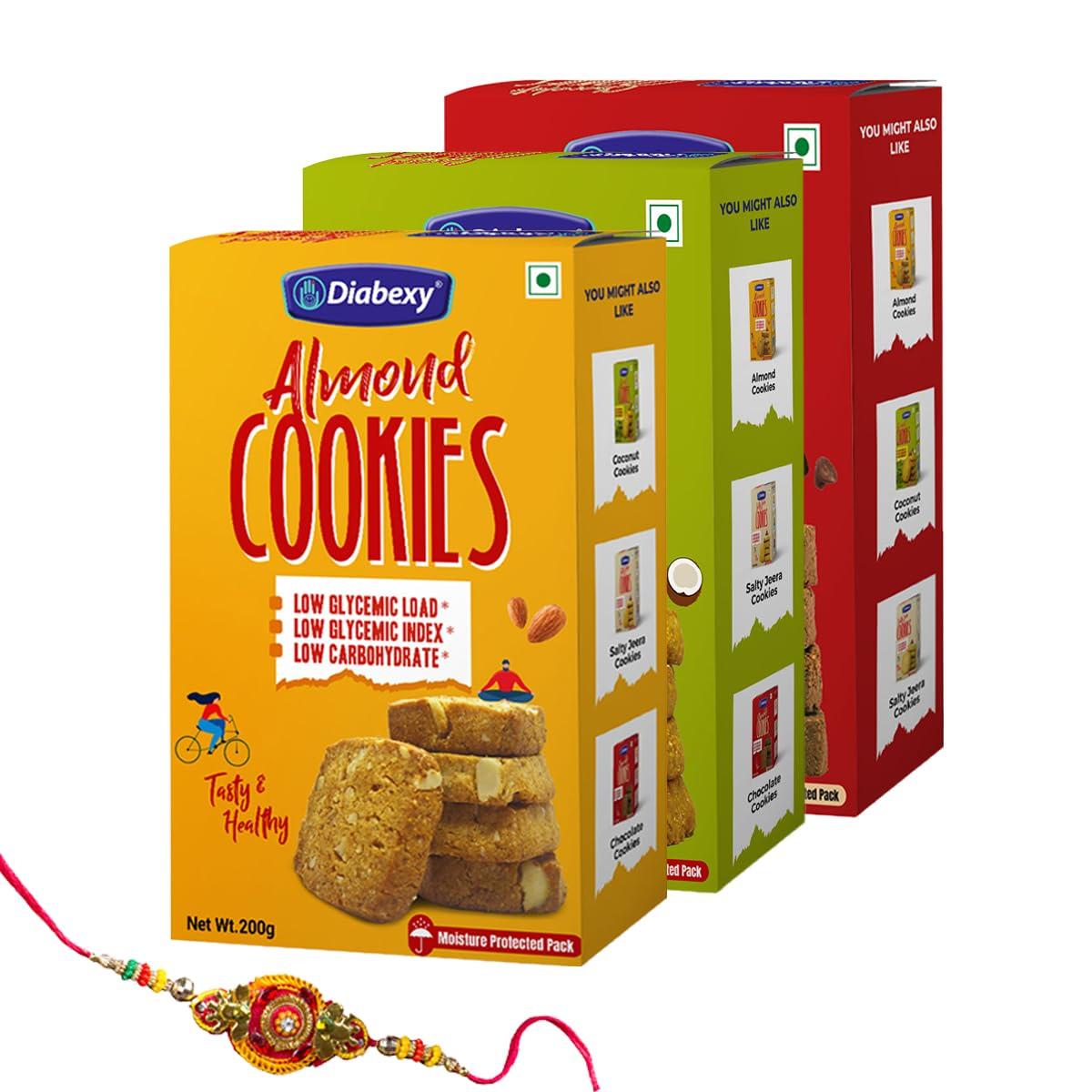 diabexy Diabexy Cookies Gift Pack| Cookies Combo| Almond| Coconut| Jeera| | Healthy Cookies Gift Hamper for Diabetics
