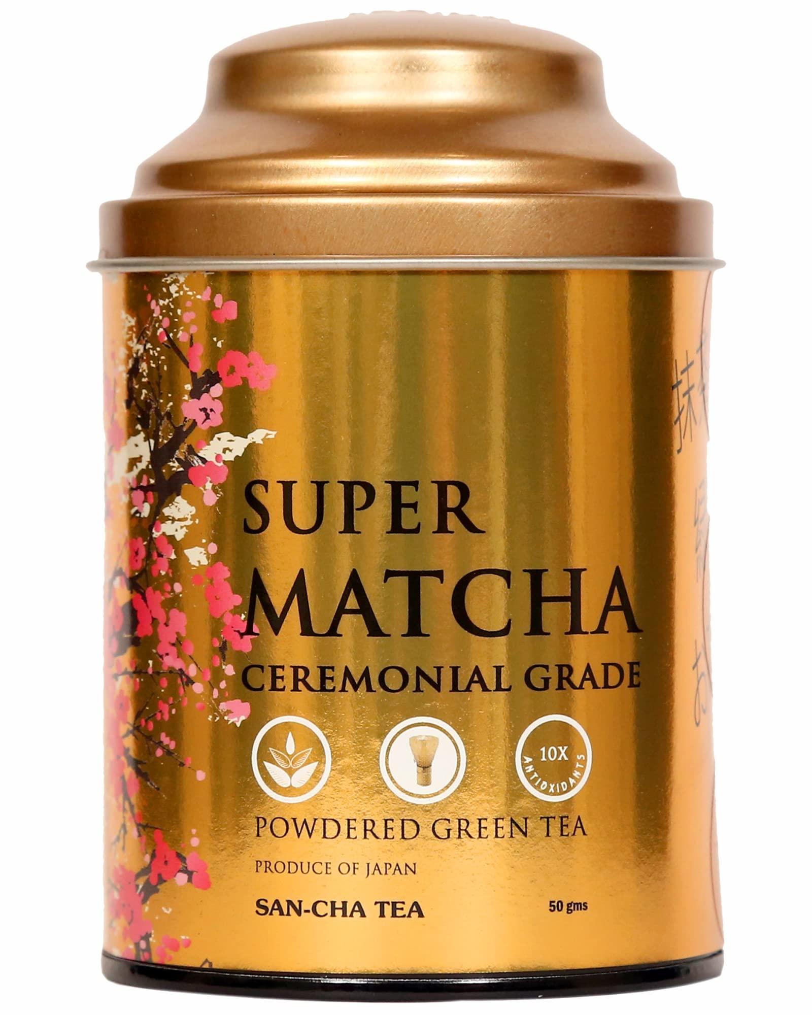 SAN-CHA SAN-CHA Tea Boutique, Super Matcha Tea, Japanese Matcha Green Tea, 100% Authentic Japanese Matcha, Ceremonial Grade Matcha (50Cups+, 240 Gram)
