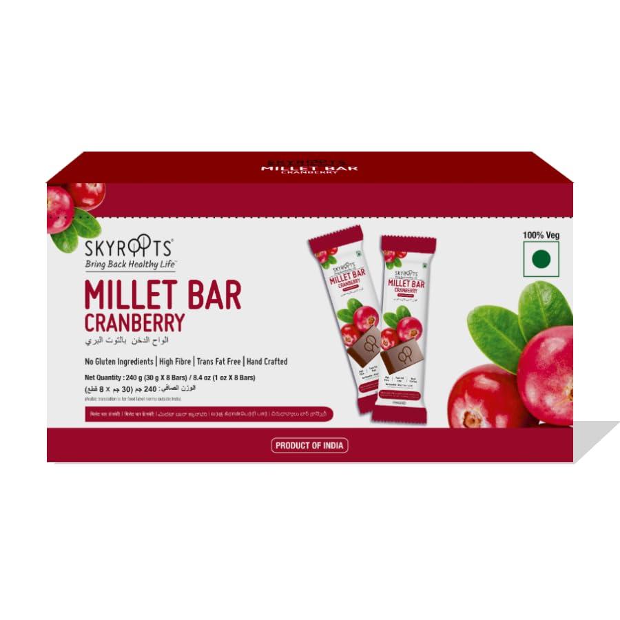 SKYROOTS Skyroots Walnut Millet Bar 240gms Millet Bars (Walnut & Canberry)