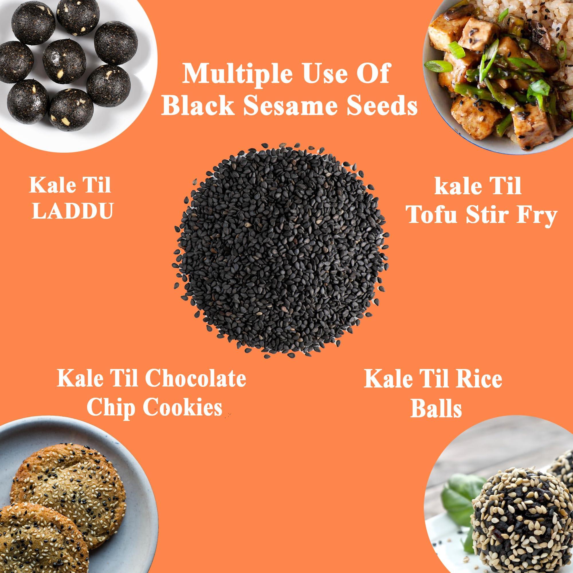 BIRJU MAHAVIR Birju Mahavir Natural Black Sesame Seeds | Kaale Til | 1 KG | Till Kale