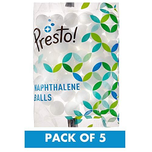 Presto! Amazon Brand - Presto! Naphthalene Balls - 200 G (Pack of 5) & Presto! 2 Ply Kitchen Tissue/Towel Paper Roll - 6 Rolls & Amazon Brand - Presto! Non-Woven Kitchen Towel Roll - 80 Pulls (Pack of 2)