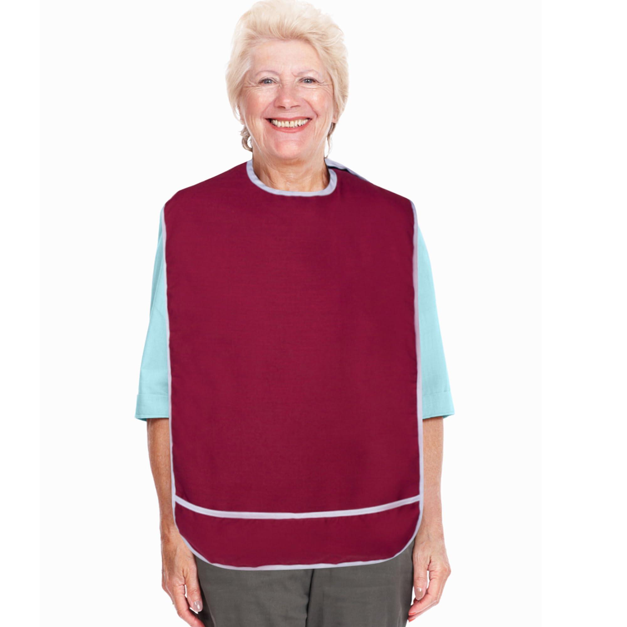 Shorewood Medical Adult Bibs, Clothing Protector- Absorbent, Waterproof. Keeps Mealtime Neat.