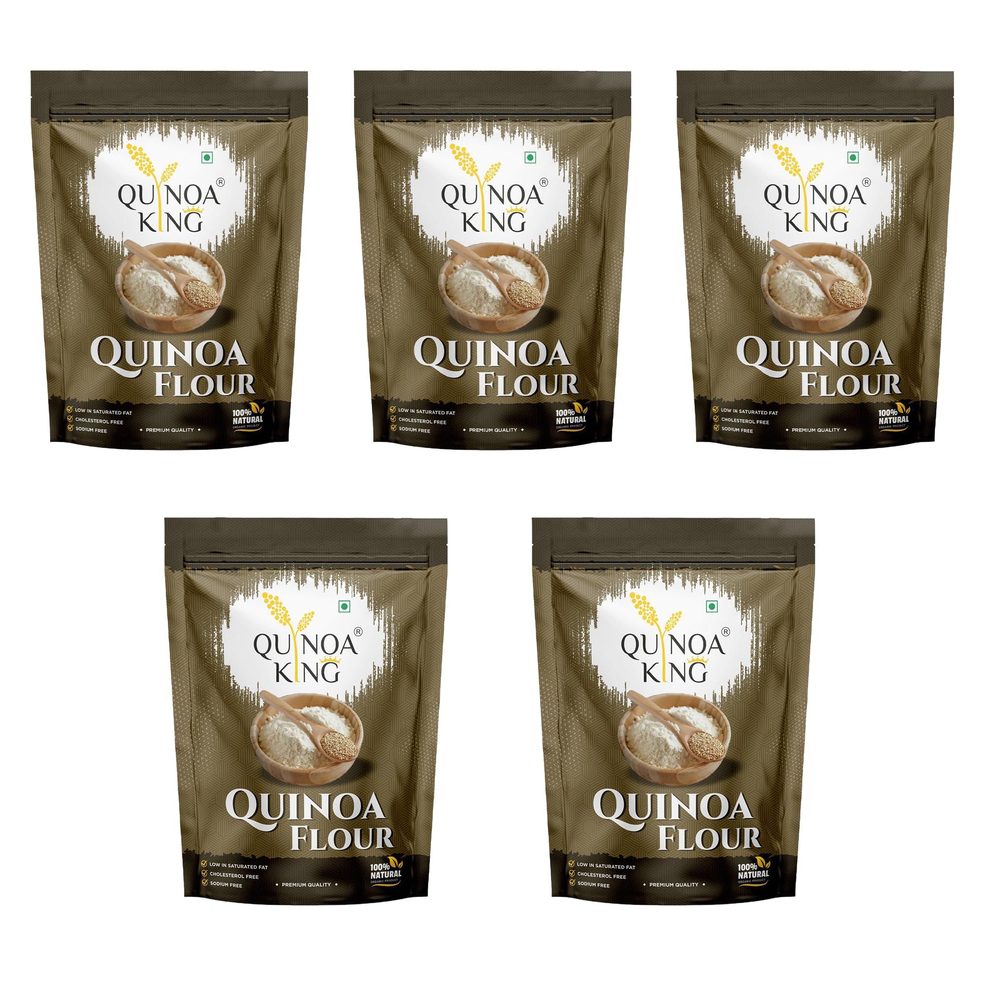 QUINOA KING QUINOA KING Quinoa Flour 5kg ((5Packs Of 1kg)- Gluten Free Atta | 100% Wholegrain | High Fibre Quinoa Atta