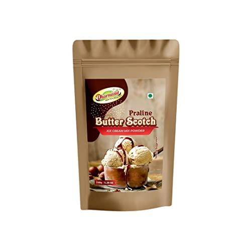 Dharmasut Premium Butterscotch Instant Ice cream Premix Powder Extra Softness 1050g (150g*7)