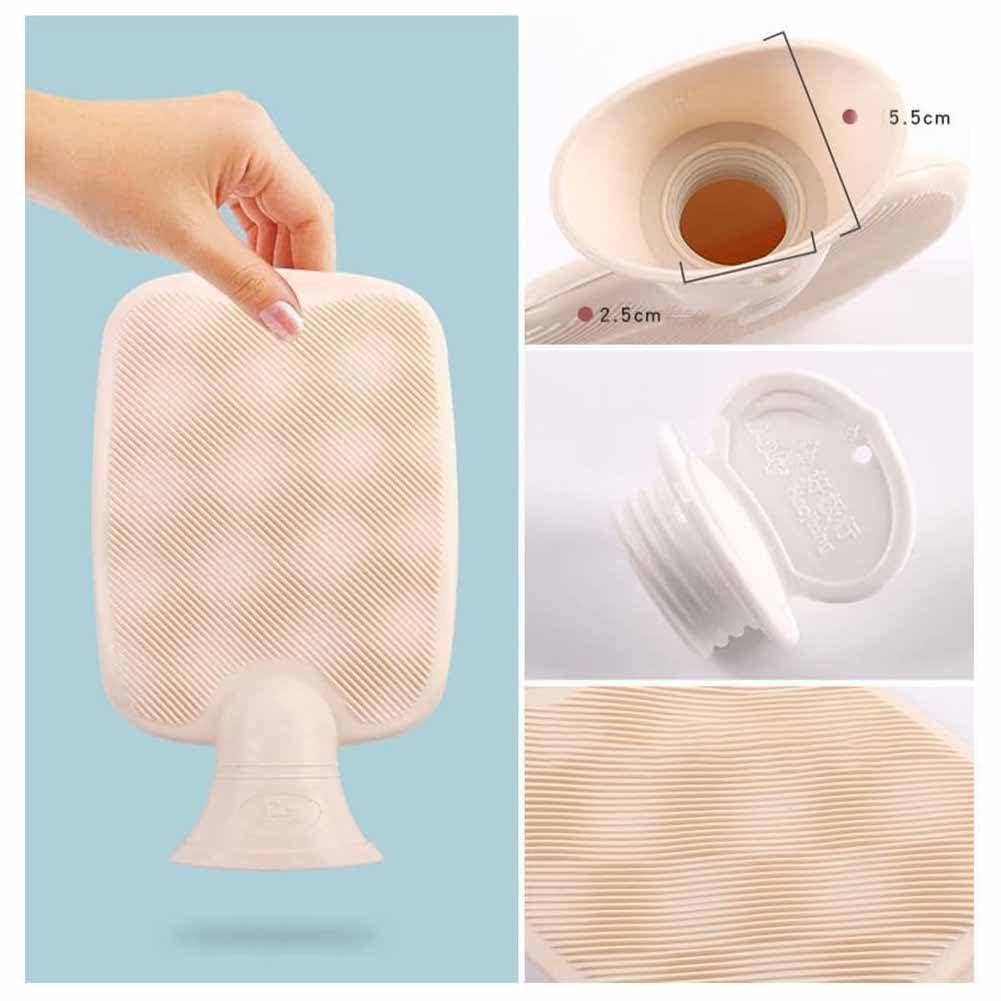 SKOFRI SKOFRI Hot Water Bottle,Hot Water Bottles with Covers 1 Pack Luxury Cosy Faux Fur Pom Pom Cover Soft Fluffy 1 L for Hand Feet Warmer,Neck and Shoulder Heating Pad For Pain Relief(Pink)