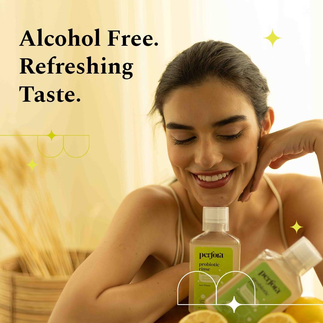 Perfora Perfora Power Water Dental Flosser | 1 Year Warranty | Dental Flosser For Teeth Oral Care, 3 Modes, Alcohol-free Anti-Plaque Mouthwash, Water Floss - Water Flosser & Mouthwash Combo |Thyme Mint, Grey