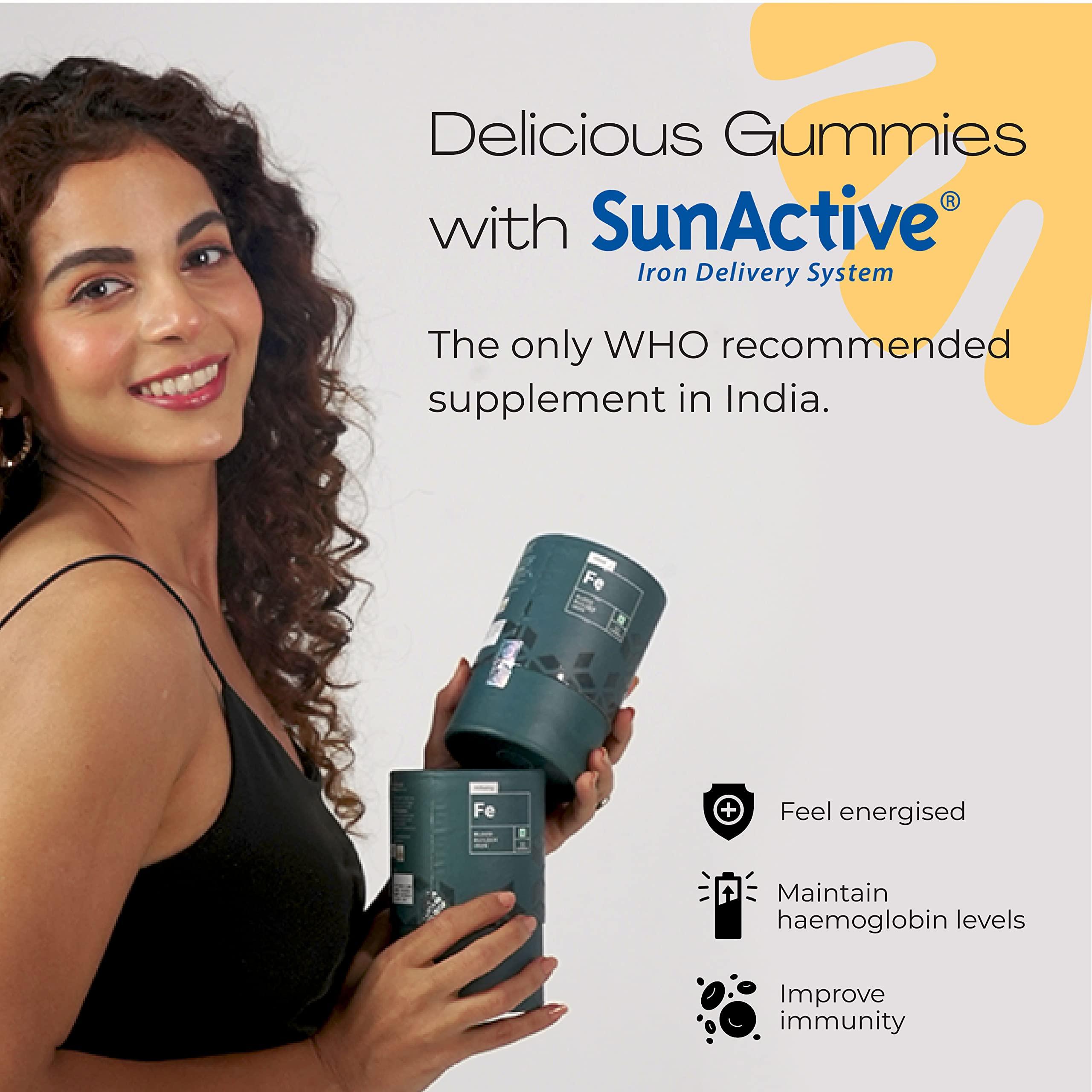 Allbeing Allbeing Iron Gummies, Good For Daily Use | Tasty Iron Supplement With No Side Effects, Highly Bioavailable, Reduces Excessive Hair Fall, Improves Physical And Mental Energy,Good For Men & Women |Helps In Healthy Pregnancy| - 60 Gummies (Pack Of 2)