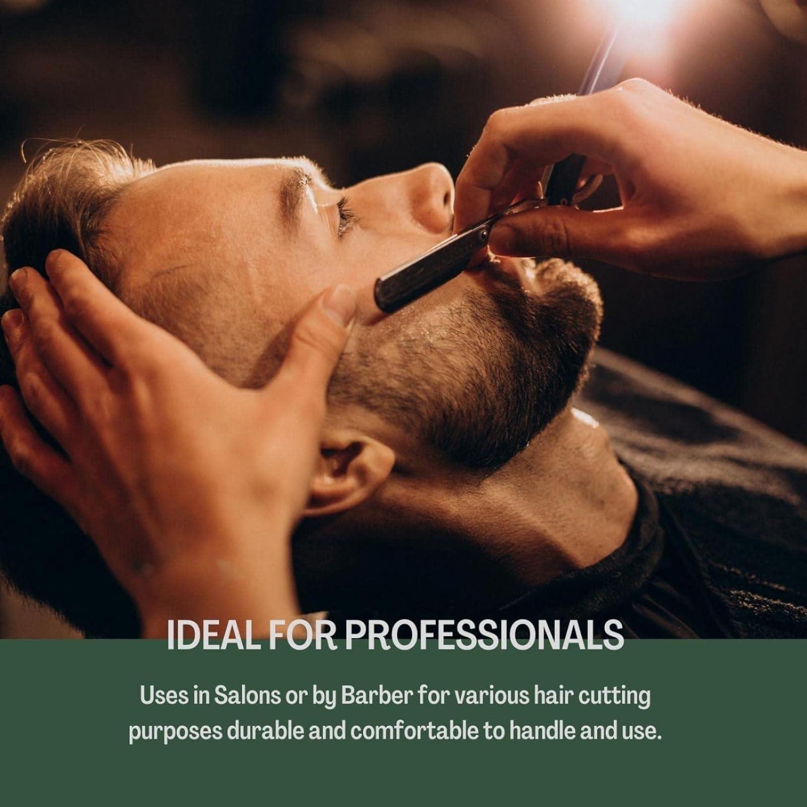 Hair Line Hair Line Professional Barber Shaving Cut Straight Edge Razor, Safety Beard Salon Smooth Shave Cutting Folding Ustra for Men_Steel