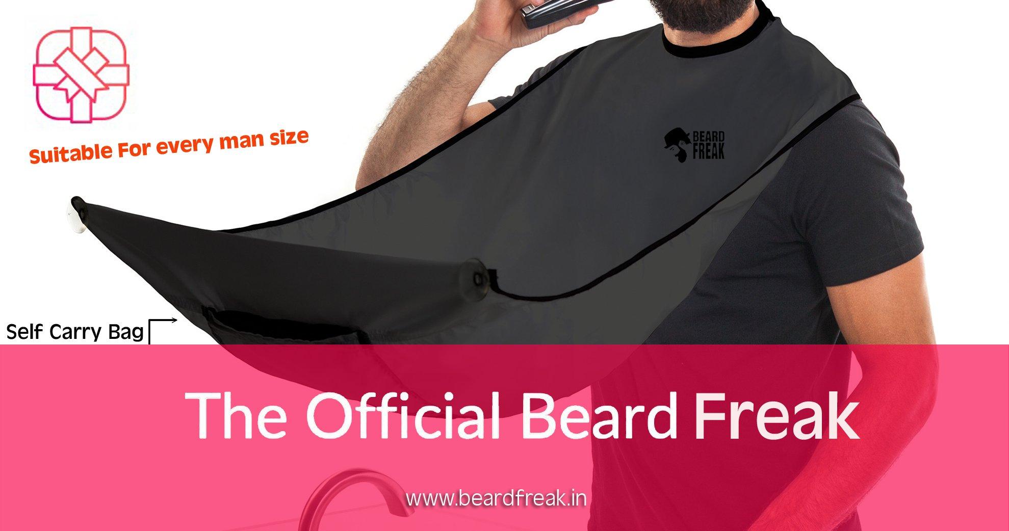 Beard Freak Beard Freak Trimming Catcher with Unique Carry Bag - Black Apron