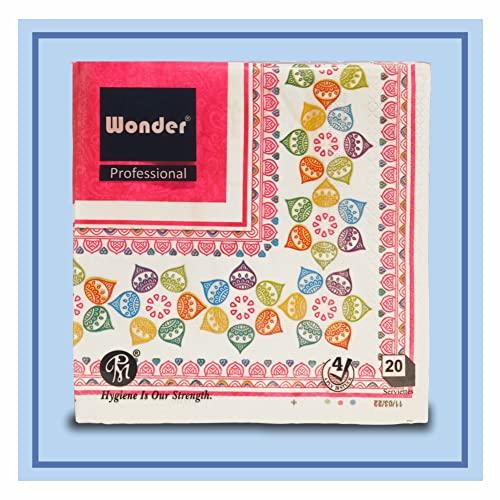 Wonder Wonder Premium Professional Designer Supersoft 4 Ply Tissue Paper Napkins Pack Of 4
