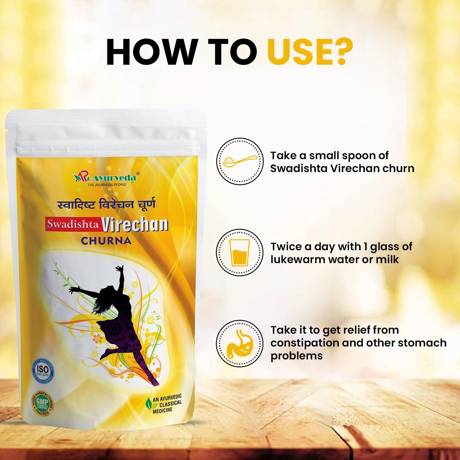 A R Ayurveda A R Ayurveda Swadishta Virechan Churna Ayurvedic Formula to Stimulate Bowel Movements