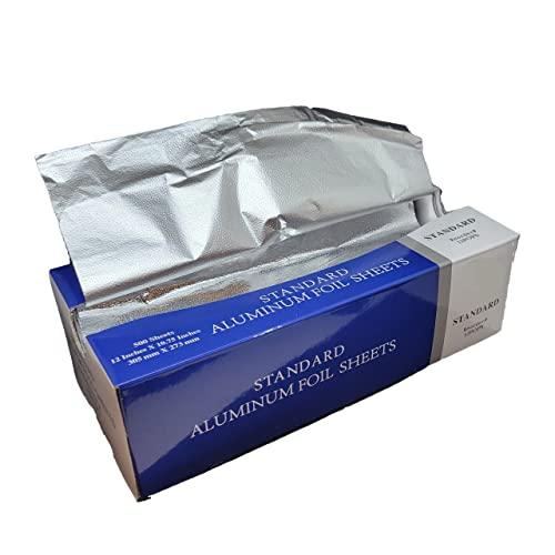 DHG PROFESSIONAL Pre-Cut Aluminum Foil Sheets, Foil Pop Up Sheets Aluminum Foil 12\" x 10.75\" inches come in a pop-up dispenser (1 Box)
