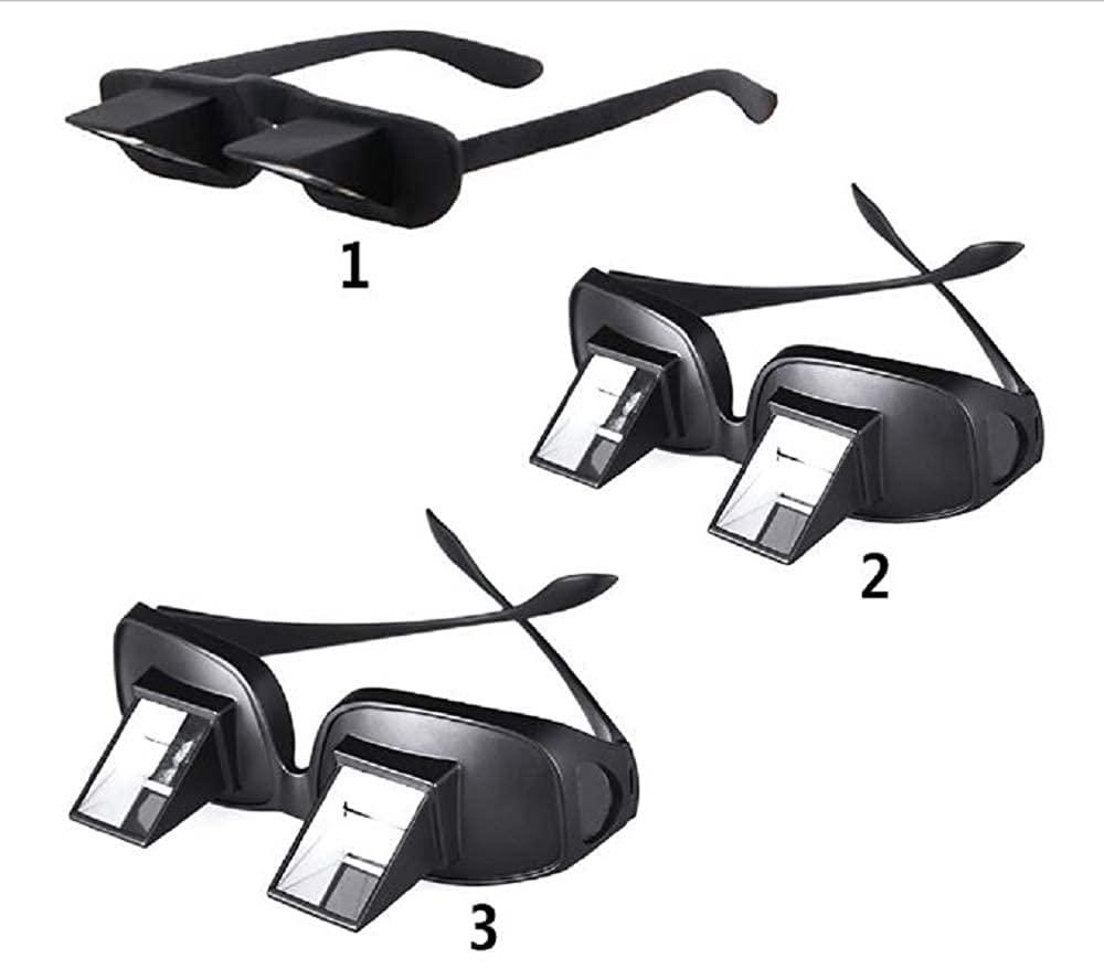 BIGXEN BIGXEN Lazy Prism Eye Glasses Lying Down Bed Horizontal Watching TV Reading Spectacles Horizontal Glasses - Black