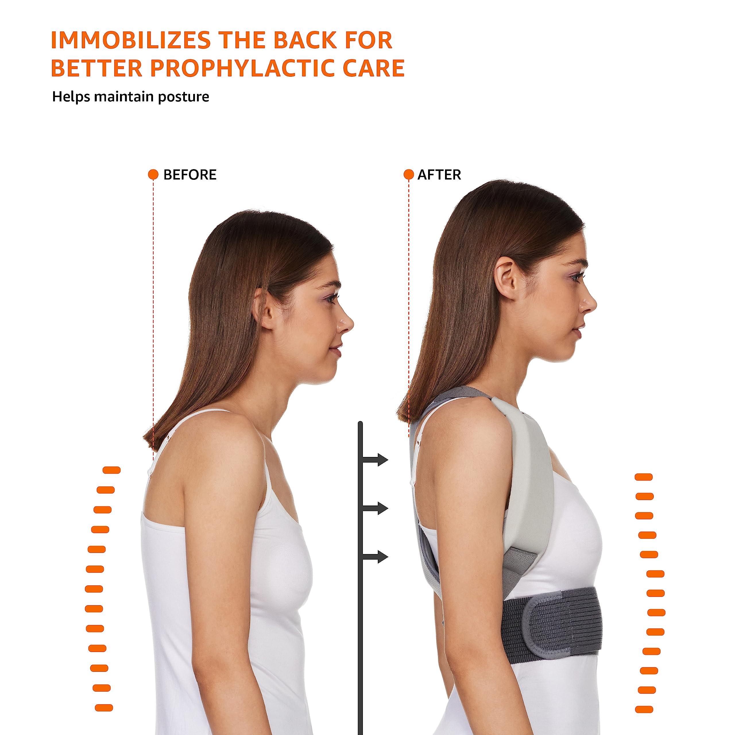Amazon Basics Amazon Basics Posture Corrector Back Support | Extra Large (XL) Size | Material Foam | Ergonomic Design | For Back Pain, Back Straight And Shoulder Support