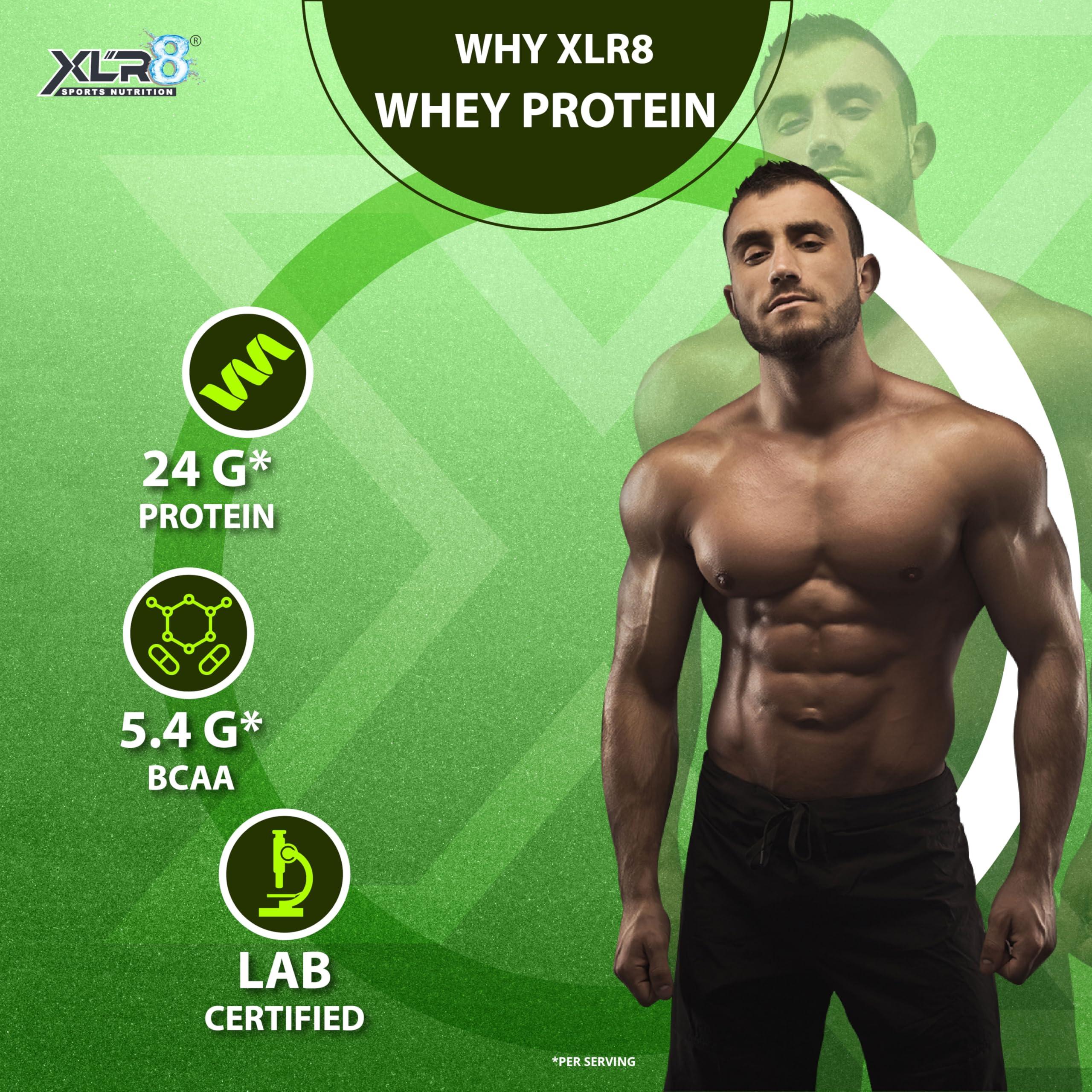 XLR8 XLR8 Whey Protein Powder with 24 g Protein Content & 5.4 g BCAA (907 g, Chocolate)