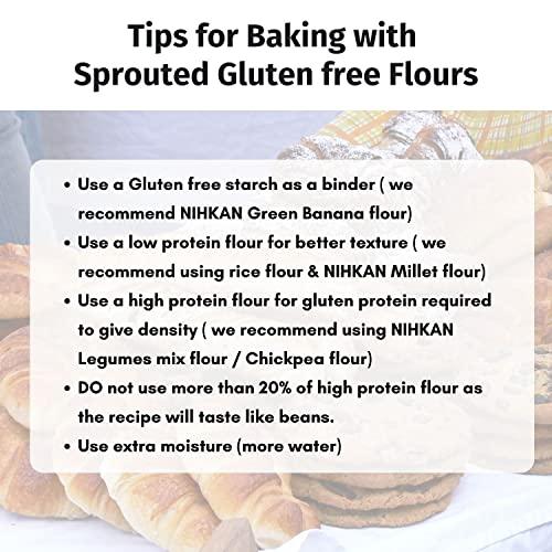 NIHKAN NIHKAN Sprouted Chickpea Flour (Garbanzo Beans)- 454g (1lb) - Gluten free High Protein | Alternative to wheat flour | Make Easy Hummus & Falafels | Delicious Taste & High Nutrition | Great for Baking