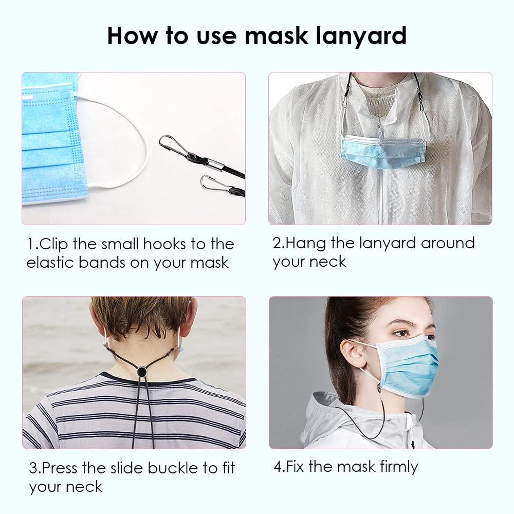 Flocovers Face Mask Lanyards, Mask Holder Adjustable Mask Lanyard for Women Men Kids, Child, Small