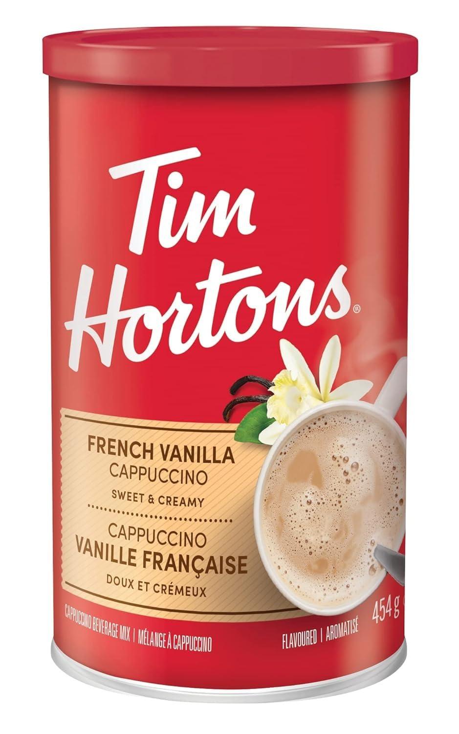 Generic Tim Hortons Instant Cappuccino, French Vanilla Powder (16 Ounce) Can 454g Imported (USA)