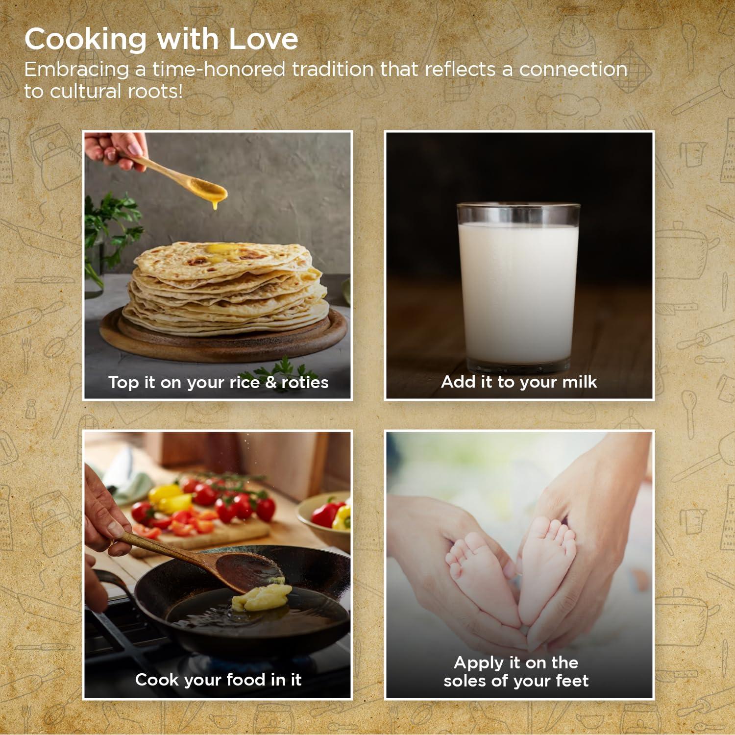 Indicow Indicow Organic Dairy Foods Pure Authentic A2 Ghee (500millilitre, Kankrej) | Grass Fed, Hand Churned, 100% Pure and Preservative Free