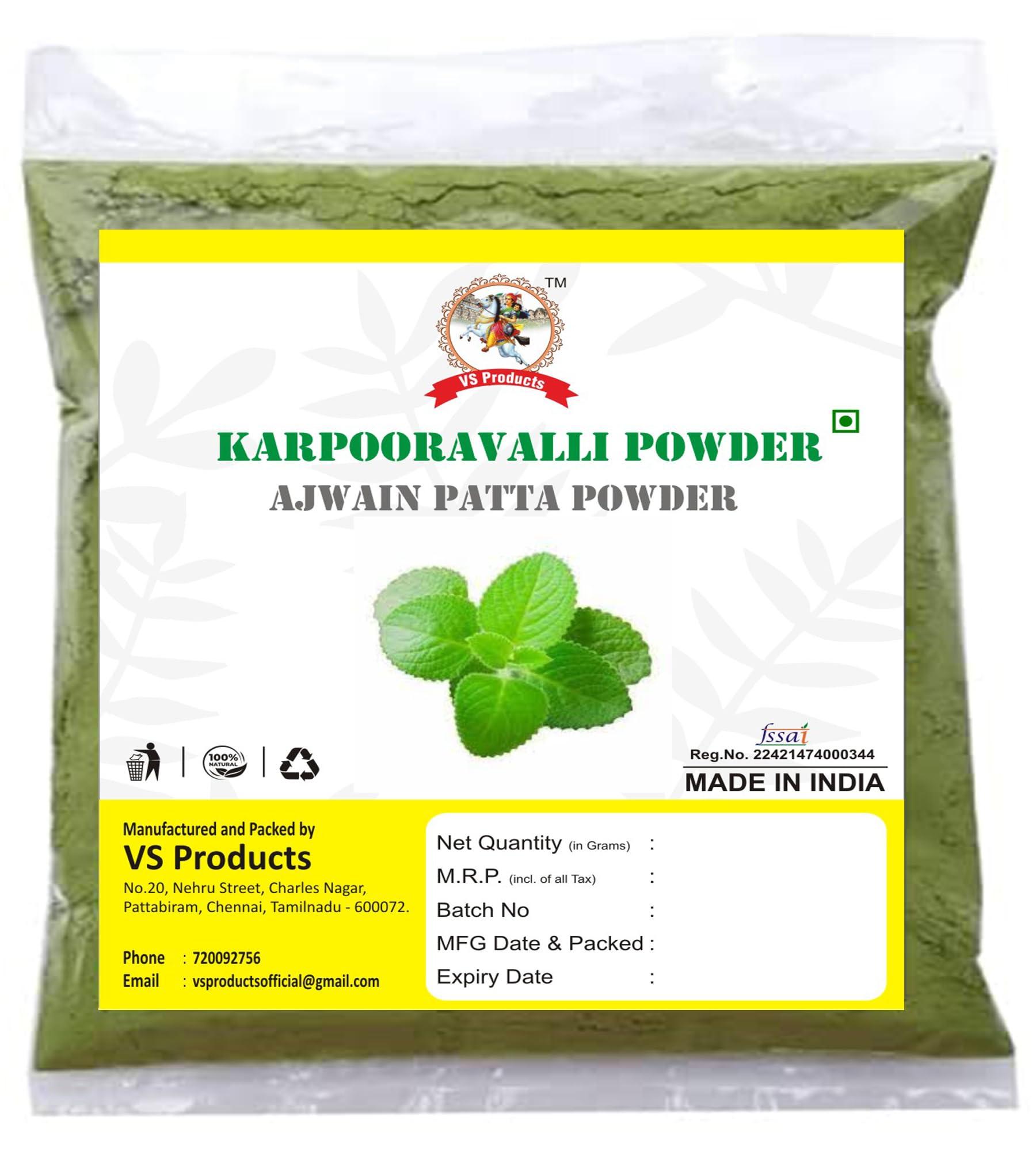 VS Products VS Products Karpooravalli Powder, 1000g, Coleus Amboinicus, Omavalli Leaves, Indian Borage, Patta Ajwain, Vamu Aaku, Panikoorka Leaves Powder, (pack of 10 x 100g)