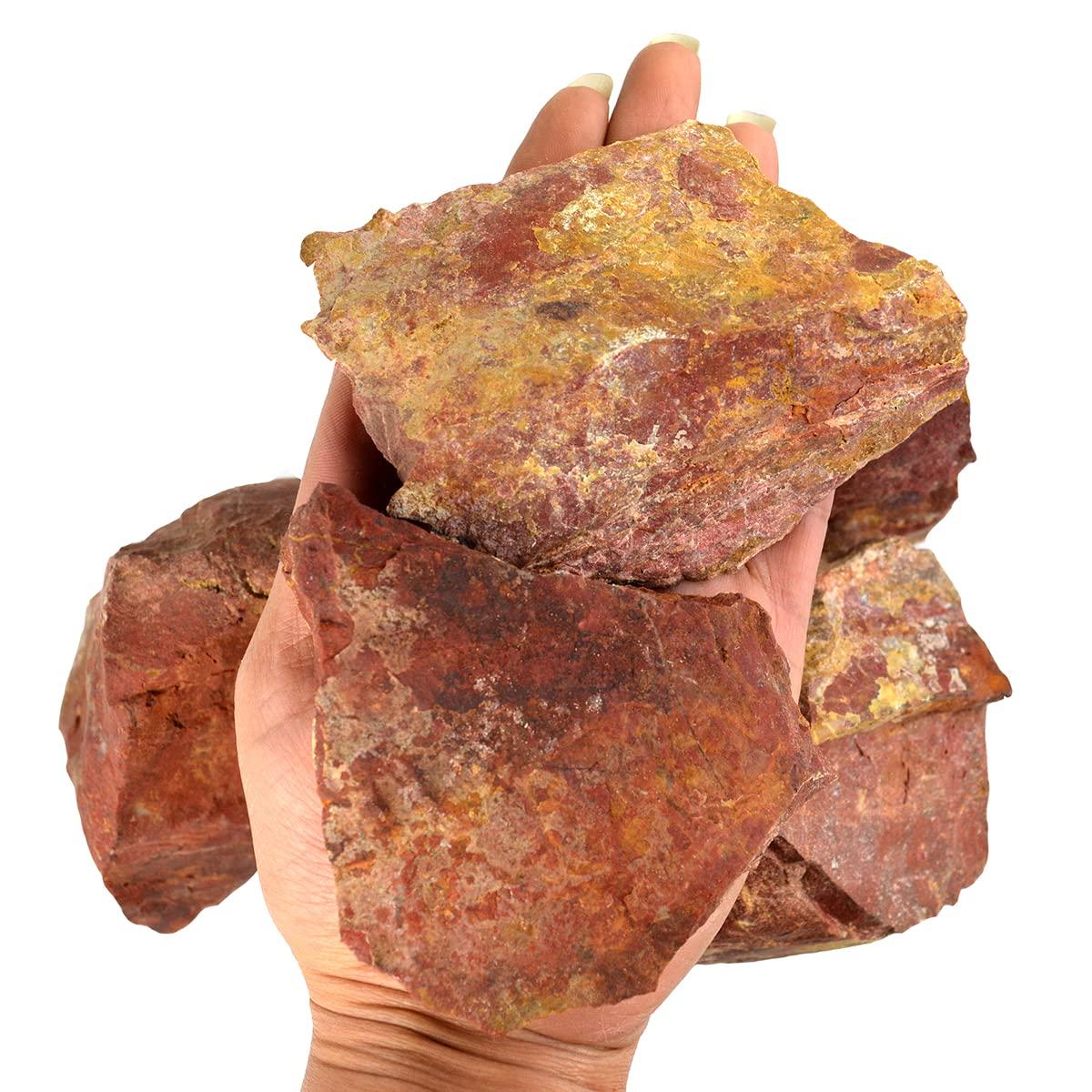 Crystu Crystu Natural Red Jasper Rough, Raw Stone 100 Grams, Red Jasper Raw Stones